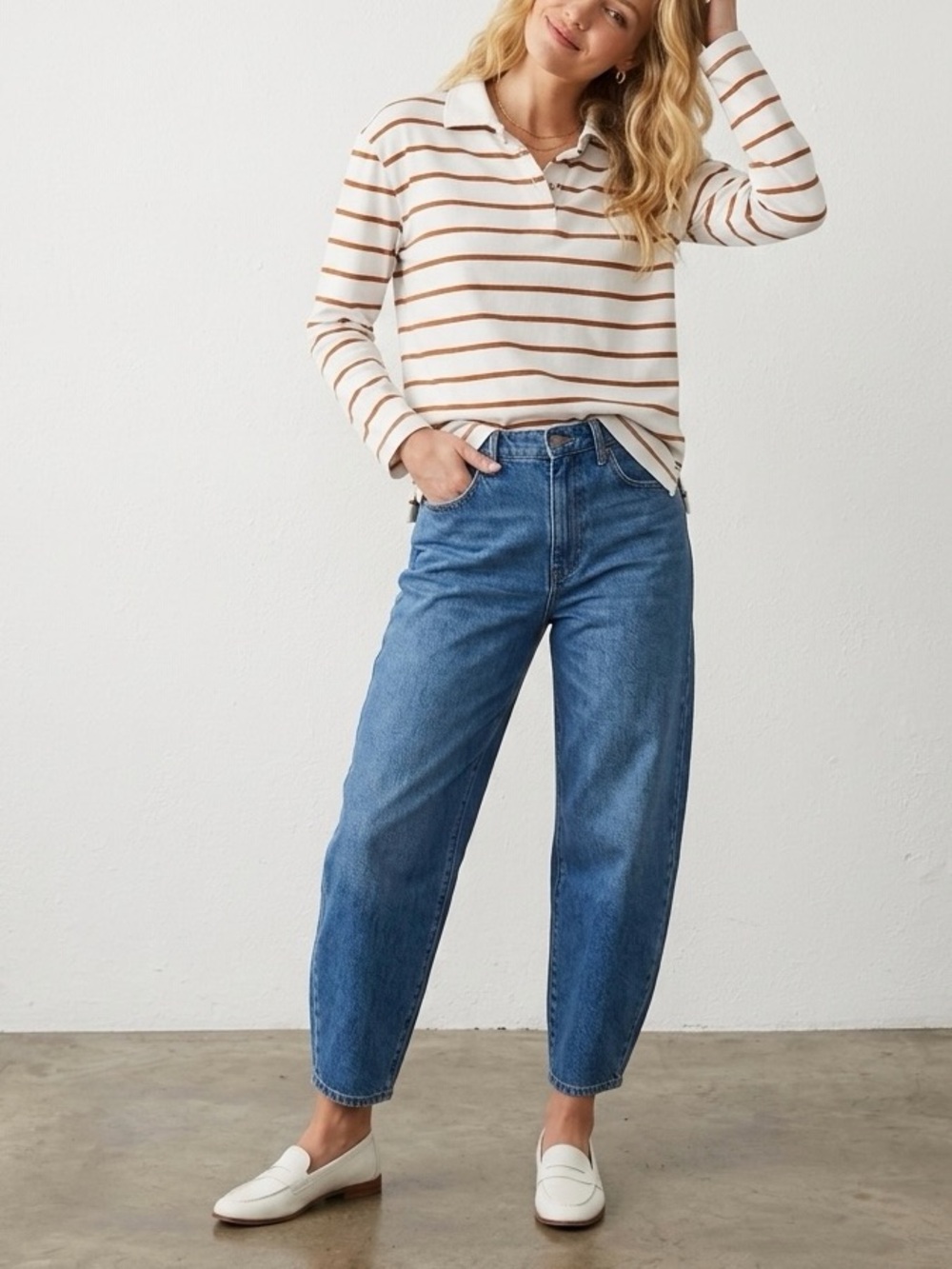 Beaufort & Blake Thompson Vintage Rugby in Camel Cream Stripe